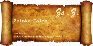 Zsinka Zolna névjegykártya